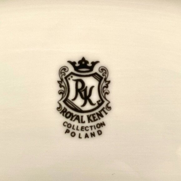 VINTAGE Royal Kent Poland Fine China 13” Oval Serving Platter RKT8 Moss Rose - Picture 7 of 7